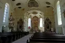 Endingen am Kaiserstuhl, der Innenraum der Stadtpfarrkirche, Aug.2011
