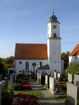 Ellzee, Kath. Pfarrkirche St. Katharina, erbaut 1688, Kreis G�nzburg (15.09.2011)