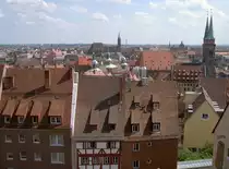N�rnberg, Ausblick von der Kaiserburg auf die Altstadt (25.06.2005)