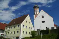 Oberkammlach, Rathaus und Maria Himmelfahrt Kirche, Kreis Unterallg�u (14.08.2011)