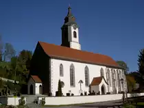 Niedersonthofen, sp�tgotische St. Alexander und Georg Kirche, erbaut ab 1275, 
Kreis Oberallg�u (23.10.2011)
