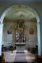 D�rrenb�hl im Schwarzwald, der Innenraum der 1655 erbauten Wallfahrtskapelle, Aug.2011