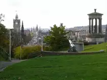 Edinburgh am 19.10.2010, Calton Hill mit Blick auf Princes Street