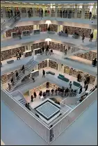 . B�chertrichter - Den Lesesaal der neuen Stadtbibliothek in Stuttgart. Architekt: Eun Young Yi (K�ln), Fertigstellung: 10.2011. Aufgenommen am Tag der Offen T�r im Oktober 2011 (Matthias)