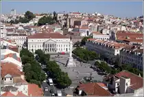 Lissabon. Vom Elevador de Santa Justa hat man einen sch�nen Blick auf den Rossio mit dem Nationaltheater Dona Maria II. 11.10.2011 