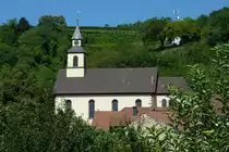 Wasenweiler am Kaiserstuhl, die katholische Kirche St.Mariae Himmelfahrt steht hoch �ber dem Winzerdorf, Sept.
