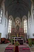 Heiligenzimmern, der Chorraum der Kirche St.Patrizius, Juli 2011