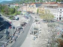 Blick auf den Bismarckplatz in Heidelberg. Der Bismarckplatz ist zumindest f�r den �PNV in Heidelberg der zentrale Platz.