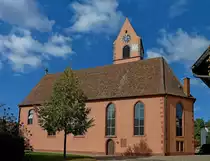 Efringen-Kirchen im Markgr�flerland, die Christuskirche von 1613 ist das Wahrzeichen des Ortsteiles Kirchen, Okt.2011