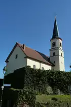 Freiburg im Breisgau, im Stadtteil Tiengen steht die evangelische Symphoriankirche, erbaut 1751, Okt.2011