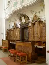 Wolfegg, St. Katharina Kirche, Chorgest�hl (04.05.2008)