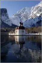 Die Wallfahrtskirche St. Bartholom� am K�nigssee wurde 1134 geweiht. 18.01.2012