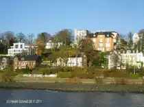 Hamburg, Blick von der Elbe auf �velg�nne am 28.11.2011