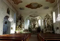 St.M�rgen, die barocke Klosterkirche, erbaut 1716-25, die Innenausstattung stammt gr��tenteils vom ber�hmten Schwarzwaldschitzer und Bildhauer Matthias Faller(1707-91), Jan.2012 
