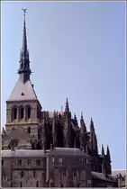 Die Abteikirche auf dem Mont Saint Michel. Scan eines Dias vom Sommer 1975.