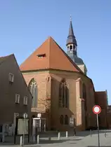 Nauen, Ev. Kirche St. Jacobi, erbaut um 1400, sp�tgotischer Backsteinbau, Kreis 
Havelland (17.03.2012)