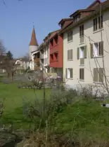 Mellingen, H�user an der Scheunengasse und Hexenturm (25.03.2012)