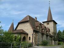 Der  Temple de Glion  , eine beliebte Hochzeitskirche 
in Glion(700 m.�.M.) �ber dem Genfersee.