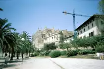 Palma de Mallorca - Kathedrale und Parque del Mar (von Osten), Sommer 1999