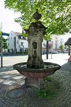 Freiburg im Breisgau, der Haslacher Brunnen im Neobarock, erinnert an die 1890 erfolgte Eingemeindung dieses Stadtteils, April 2012