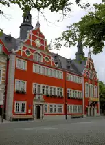 Arnstadt, Rathaus, erbaut von 1583 bis 1585 mit reichverzierten Renaissancegiebeln, 
(13.06.2012)