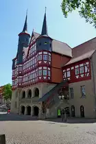 Duderstadt, das prachtvolle historische Rathaus steht unter Denkmalschutz, Mai 2012