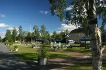 Der Marktplatz in Jokkmokk, trotz des sch�nen Wetters ist kaum ein Mensch unterwegs. Aufnahme vom 02.08.2008 