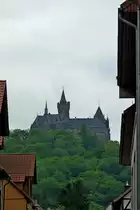 Wernigerode, Blick zum neugotischen Schlo� aus dem 19.Jahrhundert, Mai 2012