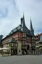 Wernigerode, das historische Rathaus, 1497 vollendet, z�hlt zu den sch�nsten in ganz Europa, Mai 2012