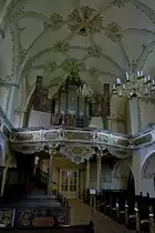 Schleiz, die Orgel der Bergkirche wurde 2004-07 neu gebaut unter Beibehaltung des historischen Geh�uses, Mai 2012