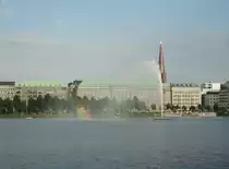 Hamburg am 30.6.2012, Binnenalster mit Ballindamm