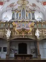 Klosterlechfeld, Orgelempore und M�nchchor der Wallfahrtskirche Maria Hilf (02.03.2012)