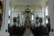 Ummendorf, Johanniskirche, der Innenraum mit Blick zum Altar, Aug.2012