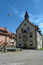 St�hlingen, das Rathaus, die ca.5000 Einwohnerstadt an der Schweizer Grenze bekam 1262 die Stadtrechte verliehen, Aug.2012