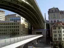 Lausanne, Br�cke Pont Bessieres vom Quartier du Bourg zur Altstadt (08.09.2012)