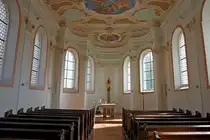 Bad Buchau, der Innenraum der Wuhrkapelle, Aug.2012