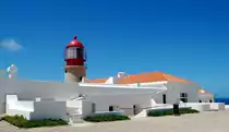 Das Cabo de S�o Vicente bei Sagres in Portugal bildet gemeinsam mit der benachbarten Ponta de Sagres die S�dwestspitze des europ�ischen Festlands. Hier zu sehen ist das Kloster mit der Wehranlage und der Leuchtturm mit dem lichtst�rksten Lichtkegel, der 32 Seemeilen �ber den Atlantik reichen soll. (25.05.2010).

