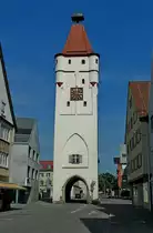 Biberach an der Ri�, das Ulmer Tor von 1365, einzig erhaltenes Stadttor, Aug.2012