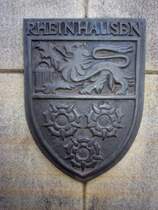 Der Businesspark Niederrhein ist nicht nur ein Gewerbegebiet, sondern auch ein Park mit sehr viel Gr�n, modernen Geb�uden und Kunstobjekten. Rheinhausener Stadtwappen