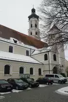 Klosterkirche Geisenfeld, erbaut ab 1701 durch �btissin Maria C�cilia Wei�, Kreis 
Pfaffenhofen (17.02.2012)