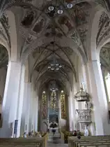 Herzberg / Elster, St. Marien Kirche, Gew�lbemalerei aus dem 15. Jahrhundert, Altar von 1765 (20.09.2012)