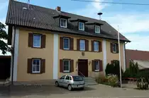 D�rnau in Oberschwaben, das Rathaus des ca. 500 Einwohner z�hlenden Ortes der 1171 erstmals urkundlich erw�hnt wurde, Aug.2012