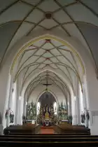 Haag in Oberbayern, Maria Himmelfahrt Kirche, Kirchplatz 1, neugotischer kreuzrippengew�lbter Wandpfeilersaal (30.12.2012)