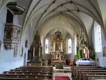 Agatharied, St. Agatha Kirche, sp�tgotischer Bau von 1505, Kreis Miesbach (06.04.2012)