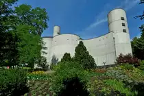 Untermarchtal, die Klosterkirche St.Vinzenz von der Eingangsseite, Aug.2012