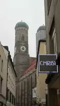 Blick auf die Frauenkirche in M�nchen.(4.1.2013)