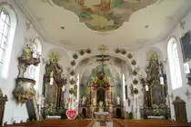 Arnach, Alt�re und Kanzel der St. Ulrich Kirche (14.03.2012)