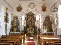 Hopferau, Alt�re der St. Martin und Sebastian Kirche (04.10.2011)