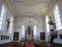 Offingen, St. Georg Kirche, Rokoko Hauptaltar im Chor (26.03.2012) 