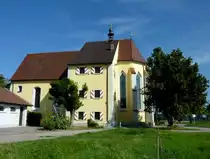 Pfullendorf, die Wallfahrtskirche  Maria Schrey  vor der Stadt, geht zur�ck auf das Jahr 1476, Aug.2012